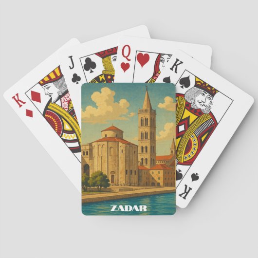 Retro Vintag Zadar Kroatien Spielkarten (Rückseite)