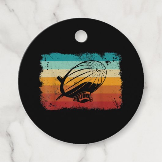 Retro Vintag Zeppelin Dirigible Luftschiff Zepplin Geschenkanhänger (Vorderseite)