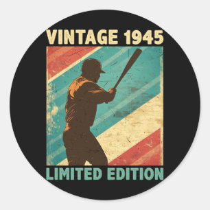 Retro Vintage 1945 Baseball-Liebhaber Limited Edit Runder Aufkleber