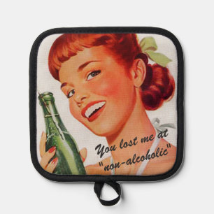 Retro Vintage 1950er Jahre Soda-Werbung Scherz Topflappen