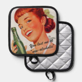 Retro Vintage 1950s Soda Ad Joke Topflappen (Vorderseite/Rückseite)