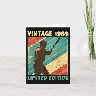 Retro Vintage 1989 Baseball-Fan Limited Edition Karte