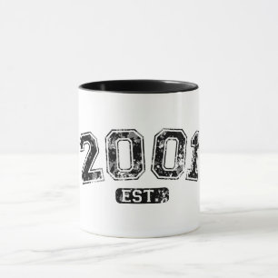 Retro Vintage 2001 Grunge Est. Established Grafik Tasse