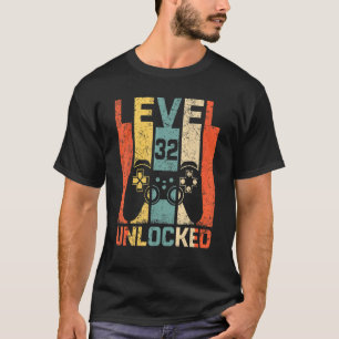Retro Vintage 32. Geburtstag Gamer Level 32 Freige T-Shirt