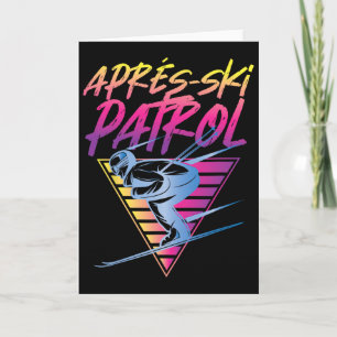 Retro Vintage 80er Après-Ski-Patrouille  Karte