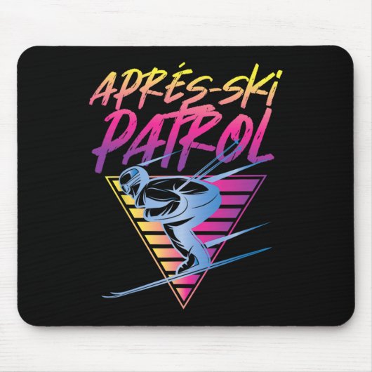 Retro Vintage 80er Après-Ski-Patrouille Mousepad (Vorne)