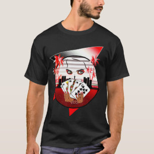Retro Vintage 80er Jahre Poker Royal Flush Clubs T-Shirt