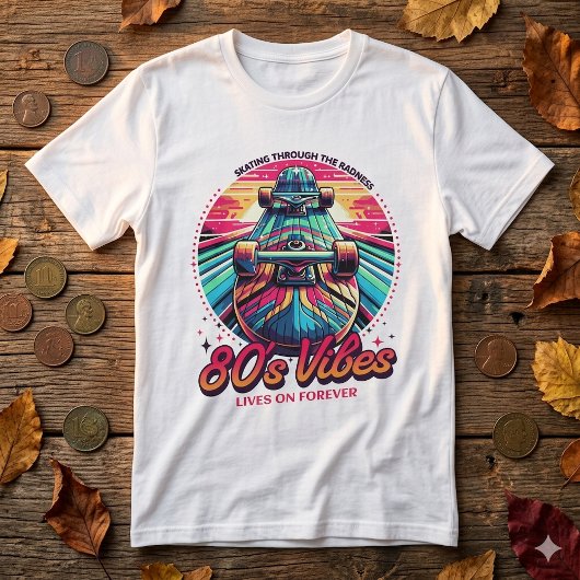 Retro Vintage 80s Skateboard Sunrise T-Shirt