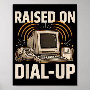 Retro Vintage 90er Computer-Geek Nerd großgezogen Poster