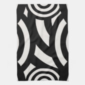 Retro Vintage Abstrakte Arkaden Schwarz-weiß Geschirrtuch (Vertikal)