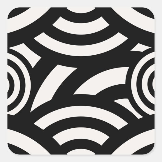 Retro Vintage Abstrakte Arkaden Schwarz-weiß Quadratischer Aufkleber (Vorderseite)