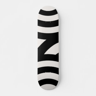Retro Vintage Abstrakte Arkaden Schwarz-weiß Skateboard