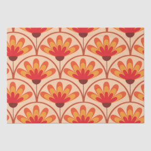 Retro Vintage abstrakte Blumen auf Muschelformen Seidenpapier