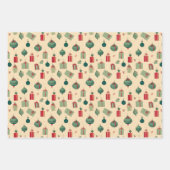 Retro Vintage Abstrakte Nostalgie Winterweihnachtl Geschenkpapier Set (Vorderseite 2)