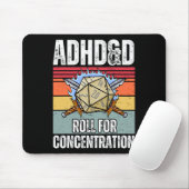 Retro Vintage Adhdandd Roll Für Konzentration Lust Mousepad (Mit Mouse)