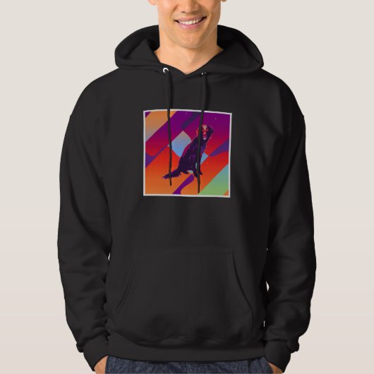 Retro Vintage Aesthetic Flat Coated Retriever Hoodie (Vorderseite)
