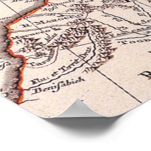 Retro Vintage Alte Karte Europas Poster (Ecke)