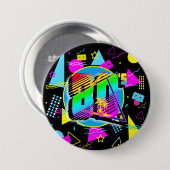 RETRO-VINTAGE ALTE SCHULE DER 80er Jahre Button (Vorne & Hinten)