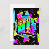 RETRO-VINTAGE ALTE SCHULE DER 80er Jahre Dankeskarte (Vorne/Hinten)