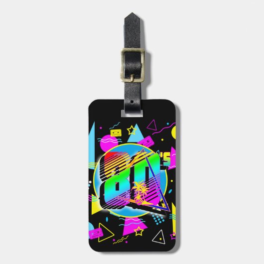 RETRO-VINTAGE ALTE SCHULE DER 80er Jahre Gepäckanhänger (Vorderseite vertikal)