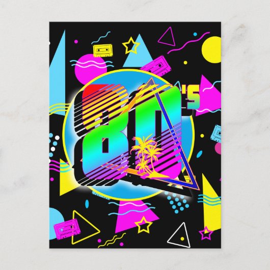 RETRO-VINTAGE ALTE SCHULE DER 80er Jahre Postkarte (Vorderseite)