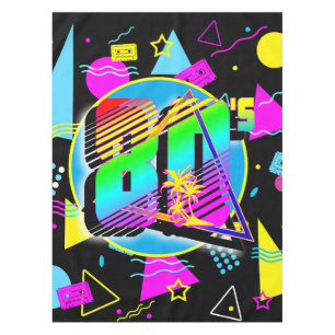 RETRO-VINTAGE ALTE SCHULE DER 80er Jahre Tischdecke