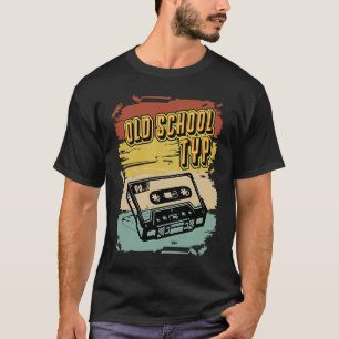 Retro Vintage alte Schule Kassette Typ 70er 80er 9 T-Shirt