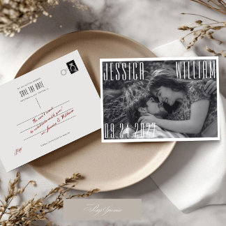 Retro-Vintage-Altes-Geld-Hochzeitsfoto Save The Date