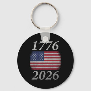 Retro Vintage Amerikanische Flagge 1776 Bis 2026 2 Schlüsselanhänger