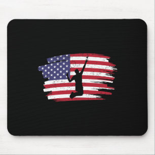 Retro Vintage amerikanische Flagge Badminton 4. Ju Mousepad