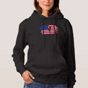 Retro Vintage Amerikanische Flagge Eislaufen 4. Ju Hoodie
