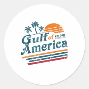 Retro Vintage amerikanische Flagge Mexiko Golf von Runder Aufkleber