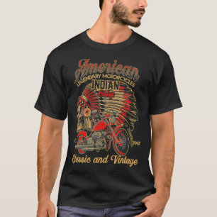 Retro-Vintage-Amerikanisches Motorrad Indian für a T-Shirt