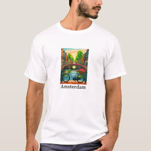 Retro Vintage Amsterdam Holland Kanal Stadt Reise T-Shirt