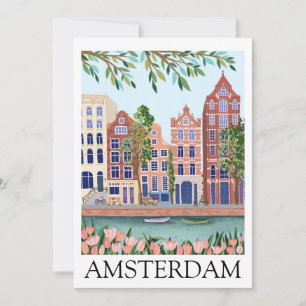Retro Vintage Amsterdam Niederlande Architektur  Karte