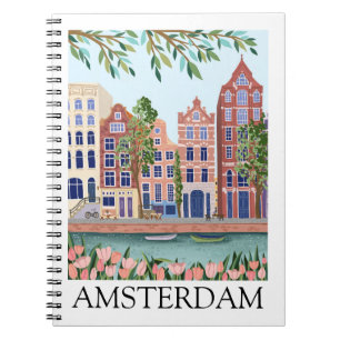 Retro Vintage Amsterdam Niederlande Architektur  Notizblock
