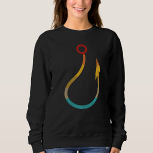 Retro Vintage Angelhaken Angeln Sweatshirt