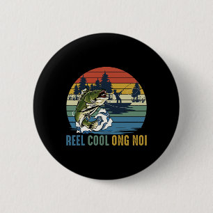 Retro Vintage Angelrolle Cool Ong Noi Vatertag Button