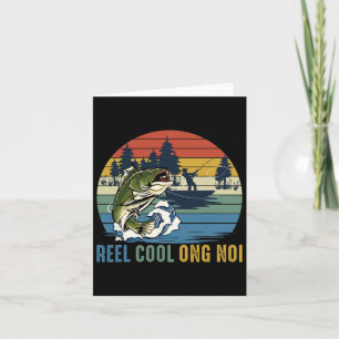 Retro Vintage Angelrollen Cool Ong Noi Vaters D Karte