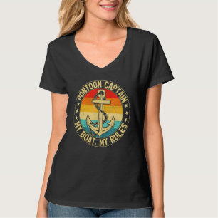 Retro Vintage Anker Ponton Kapitän Mein Boot Meine T-Shirt