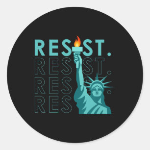 Retro Vintage Anti-Trump-Widerstandsstatue Runder Aufkleber