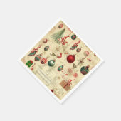 Retro Vintage antike Weihnachtsschmuck Serviette (Ecke)