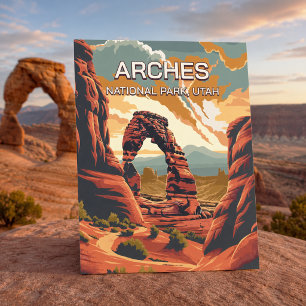 Retro Vintage Arches Nationalpark Utah Amerika Postkarte
