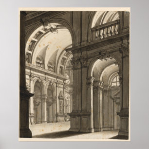 Retro Vintage Architektur Kathedrale Poster