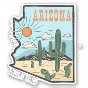 Retro Vintage Arizona Wüste Kakteen Travel Aufkleber