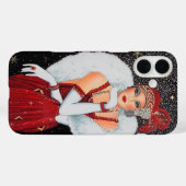 Retro vintage Art Deco lady  Case-Mate iPhone Hülle (Rückseite (Horizontal))
