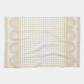 Retro Vintage Art Naturtan Polka Dot Jakobsmuschel Geschirrtuch (Horizontal)