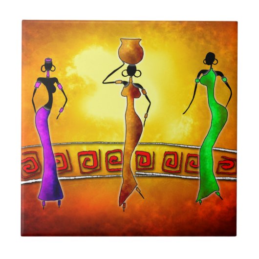 Retro Vintage Artgeschenke 03 Afrikas Fliese (Vorderseite)