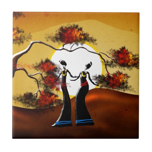 Retro Vintage Artgeschenke 08 Afrikas Fliese (Vorderseite)