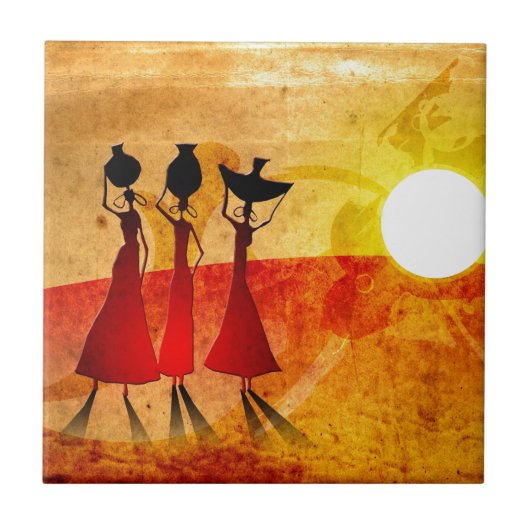 Retro Vintage Artgeschenke 27 Afrikas Fliese (Vorderseite)
